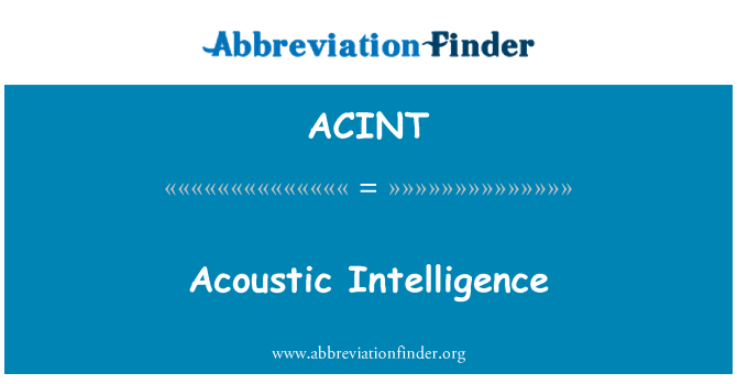 ACINT: Acoustique entèlijans