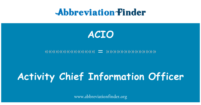 ACIO: アクティビティ最高情報責任者