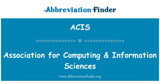 ACIS: Asosyasyon pou Informatique & syans enfòmasyon yo