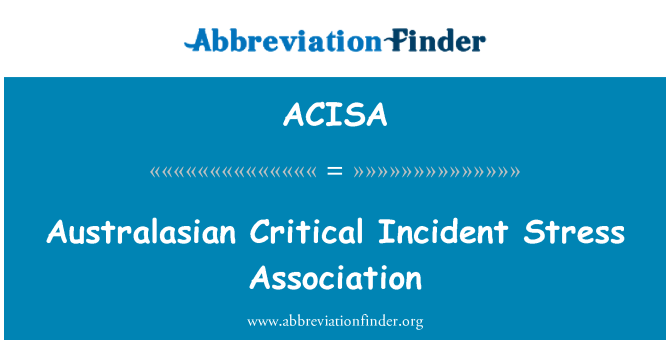 ACISA: Australasian استرس حادثه مهم انجمن