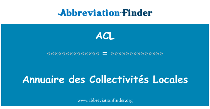 ACL: Годишник des териториални локали
