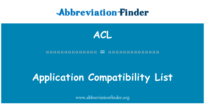 ACL: Seznam kompatibility aplikací