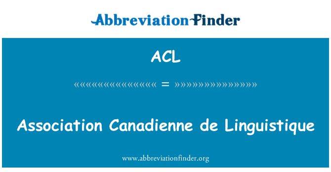 ACL: 协会法语 de Linguistique