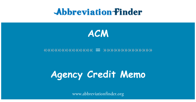 ACM: Nota de crédito da Agência