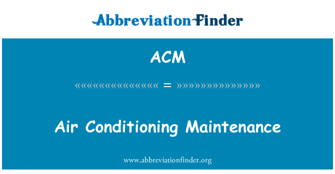 ACM: Air condition vedlikehold