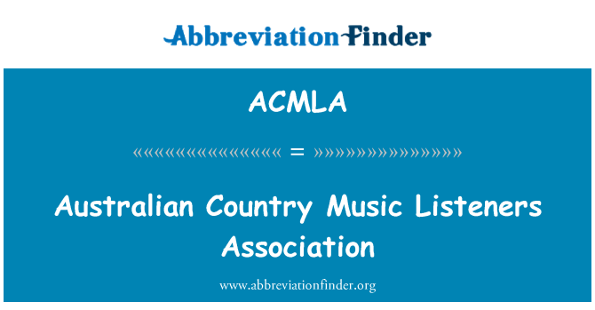 ACMLA: Australijski Country Music Association słuchaczy