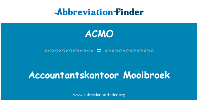 ACMO: Accountantskantoor Mooibroek