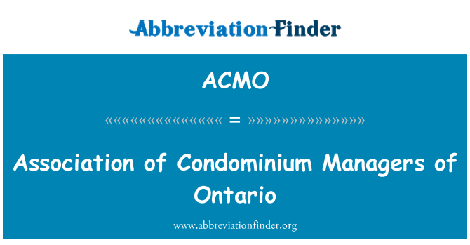 ACMO: Ontario Condominium juhtide Assotsiatsiooni