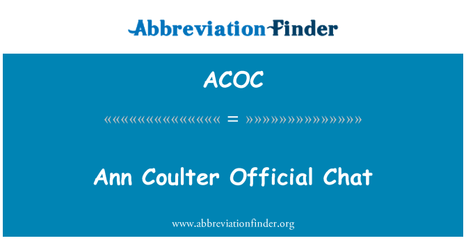 ACOC: Ann Coulter επίσημη Chat