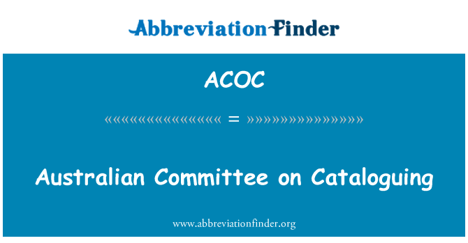 ACOC: Australian Committee on Cataloguing