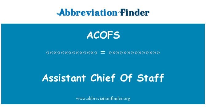 ACOFS: Assisterende stabschef