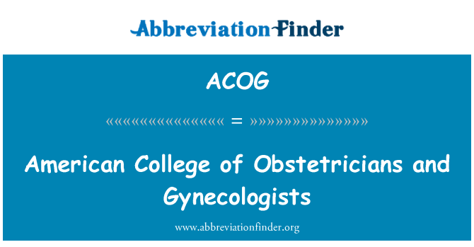 ACOG: Americká akademie porodníků a gynekologů