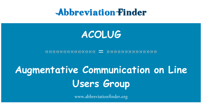 ACOLUG: Augmentativní komunikace na řádku skupiny Users