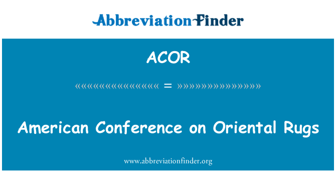 ACOR: ओरिएंटल आसनों पर अमेरिकी सम्मेलन