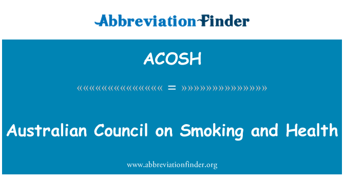 ACOSH: 호주 위원회에 흡연과 건강