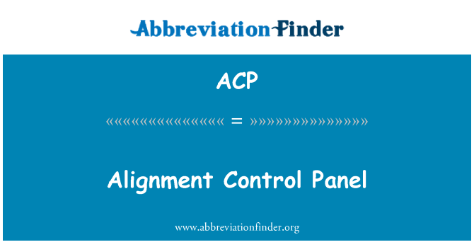 ACP: Kesejajaran Control Panel