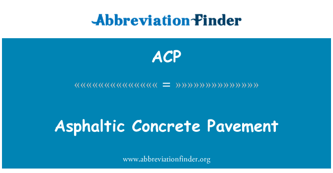 ACP: Asfaltové betonové dlažby