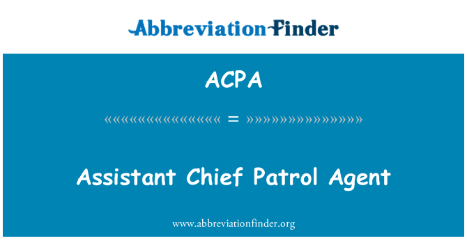 ACPA: Asistent vedoucí hlídky Agent