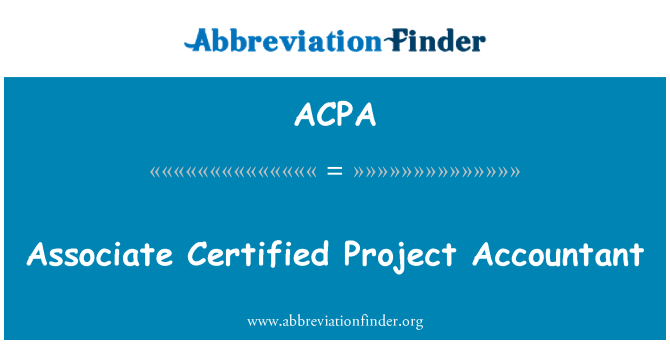 ACPA: Associera certifierade projekt revisor