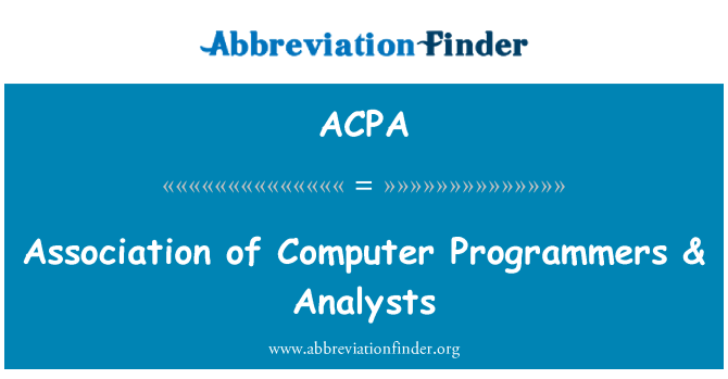 ACPA: Asociace programátoři & analytici