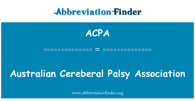 ACPA: Australský Cereberal obrna asociace