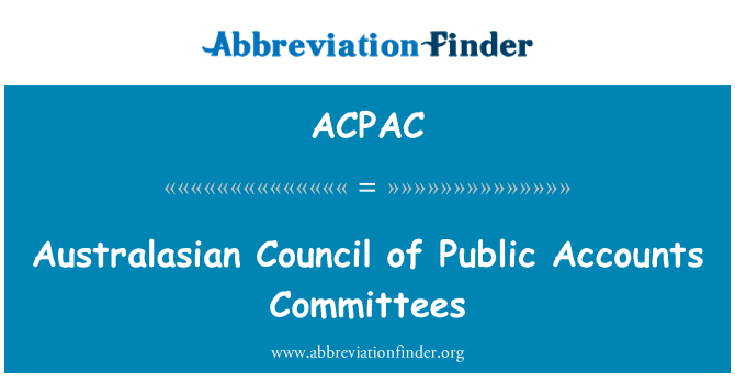 ACPAC: Australàsia Consell dels comptes públics comitès
