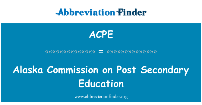 ACPE: Alaska Kummissjoni dwar l-edukazzjoni Post-Sekondarja