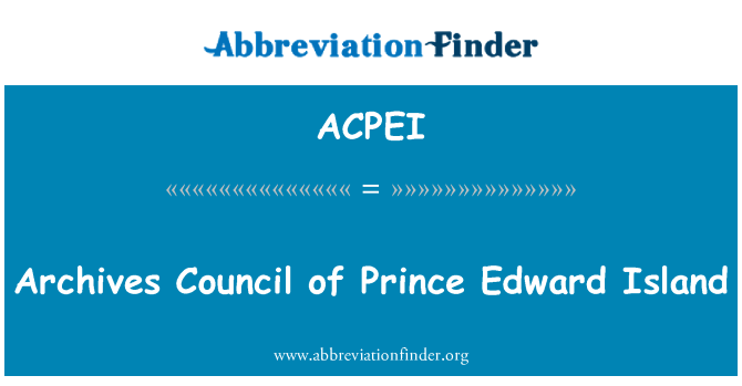 ACPEI: Arhivi Sveta Prince Edward Island