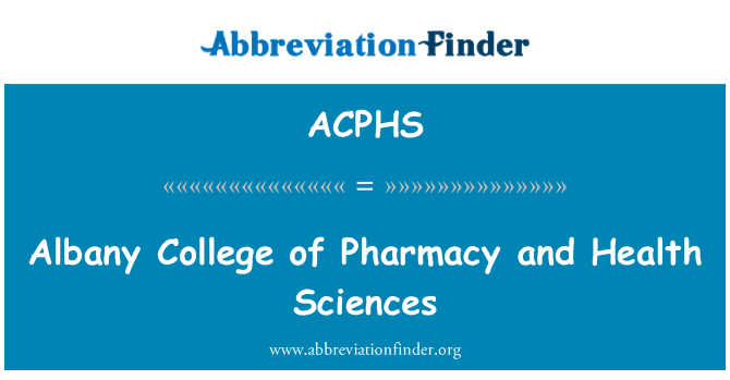 ACPHS: Albany College of Pharmacy in zdravstvene vede