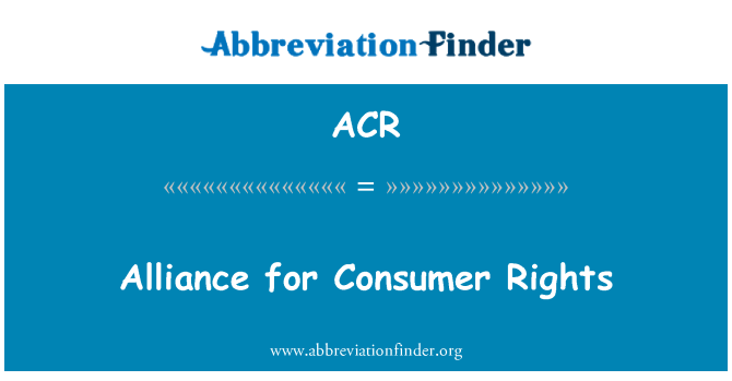 ACR: Aliance pro práva spotřebitelů