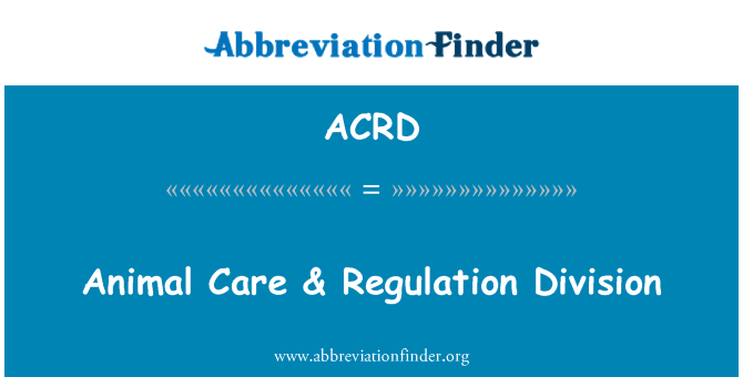 ACRD: Animal swen & regilasyon divizyon