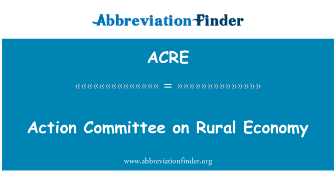 ACRE: פעולה בוועדת הכלכלה הכפרית