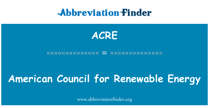ACRE: Consell americà per a energies renovables