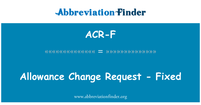 ACR-F: คำขอเปลี่ยนแปลงการหัก - ถาวร