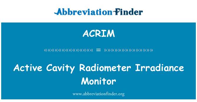 ACRIM: Aktivno votlino Radiometer obsevanost Monitor