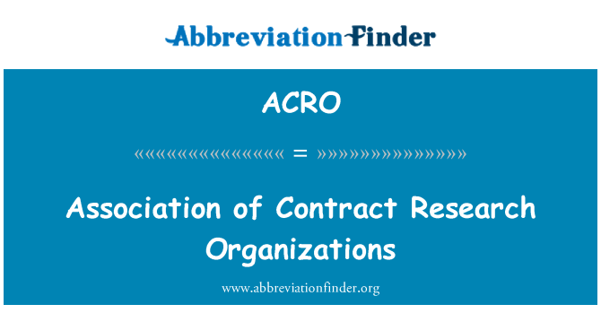 ACRO: השיוך של חוזה מחקר ארגונים