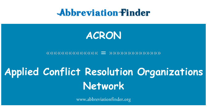 ACRON: Conflict Resolution Organisationen Netzwerk angewendet