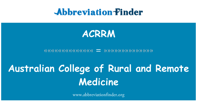 ACRRM: 農村和遠端醫學澳大利亞學院