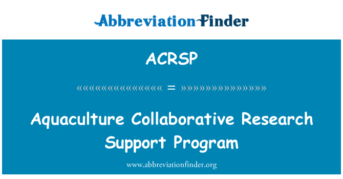 ACRSP: Vattenbruk forskningssamverkan supportprogram
