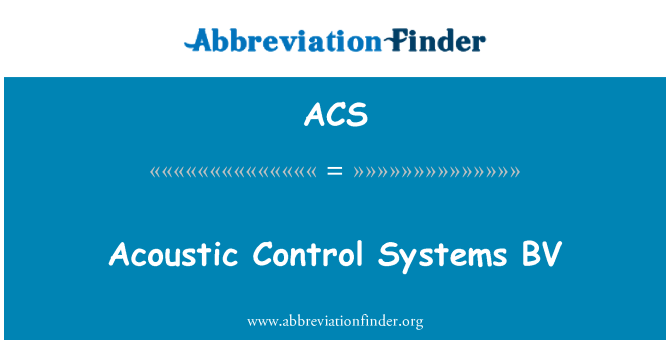ACS: BV מערכות שליטה אקוסטית