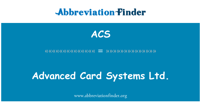 ACS: Avanzate Card Systems Ltd.
