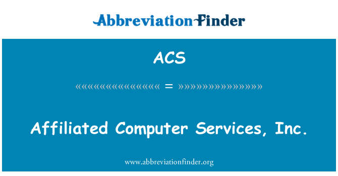 ACS: Kapcsolt számítógép Services, Inc.