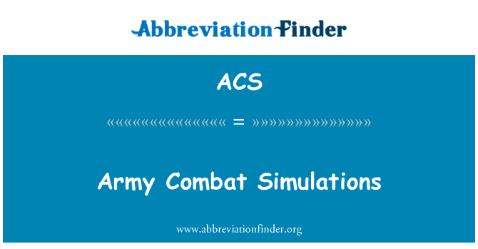 ACS: Armádní bojové simulace