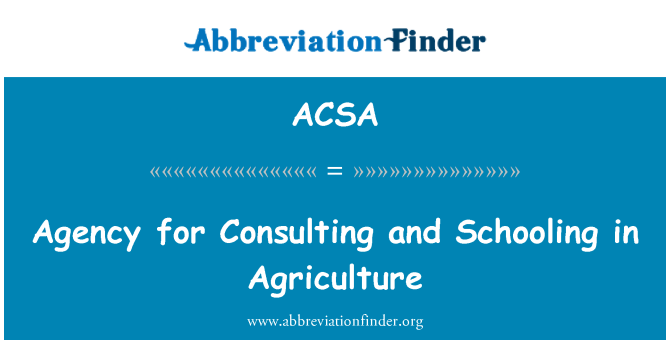 ACSA: Agència per a la consultoria i l'educació en l'agricultura