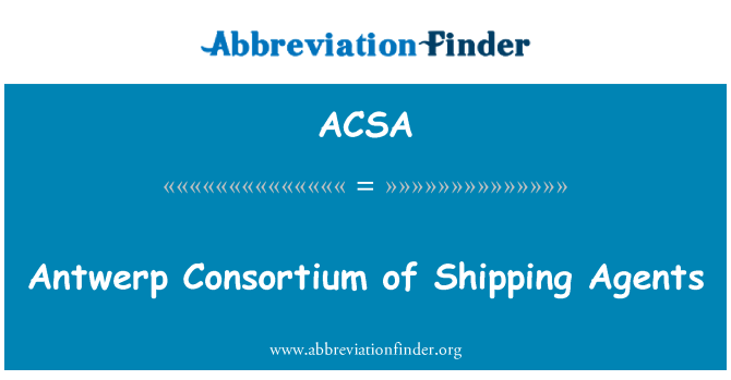 ACSA: Antwerp Consortium of Shipping Agents