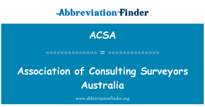 ACSA: Association of Consulting Surveyors Australia