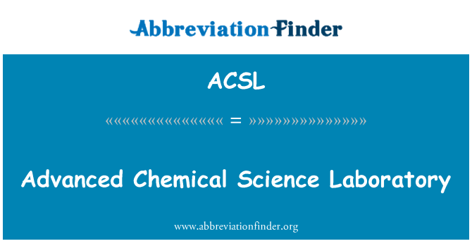 ACSL: Rozšířené laboratorní chemické vědy