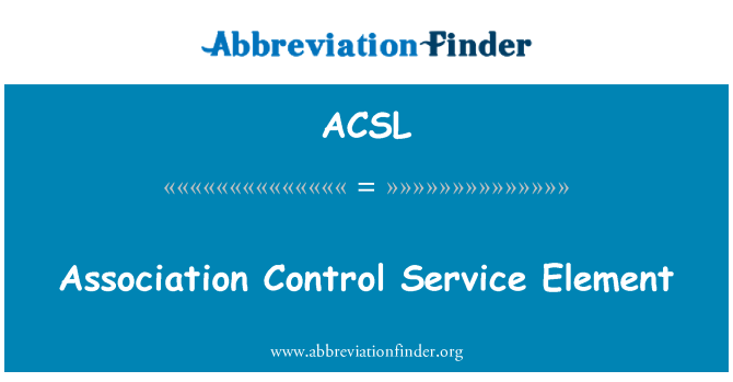 ACSL: התאחדות בקרת שירות רכיב