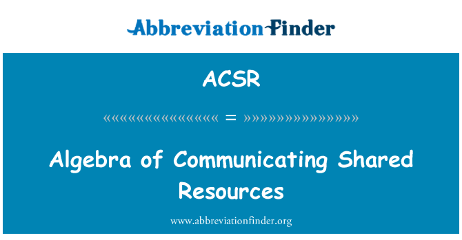 ACSR: Algebra komuniciranja sredstev v skupni rabi