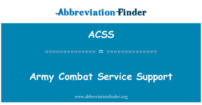 ACSS: Army Combat Service Support